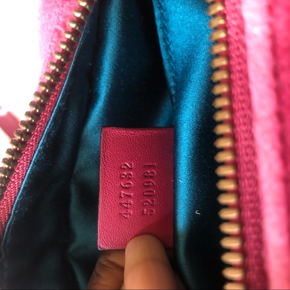 Gucci Marmont Fuschia Pink Velvet Crossbody Bag - Picture 7 of 10